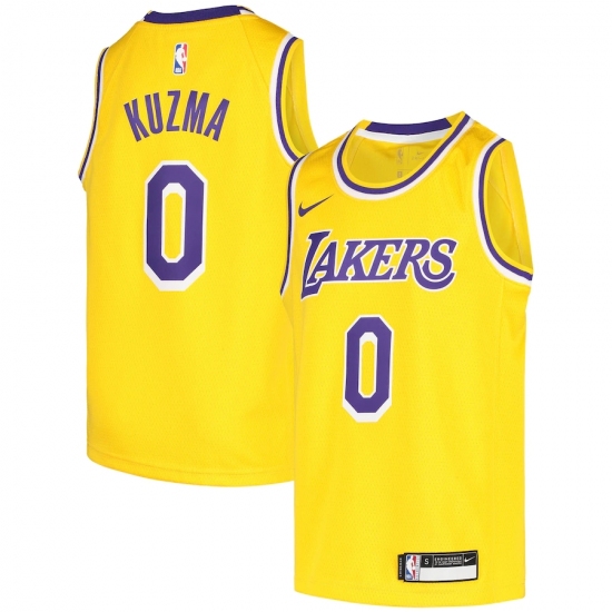 Youth Los Angeles Lakers 0 Kyle Kuzma Nike Gold 2020-21 Swingman Jersey