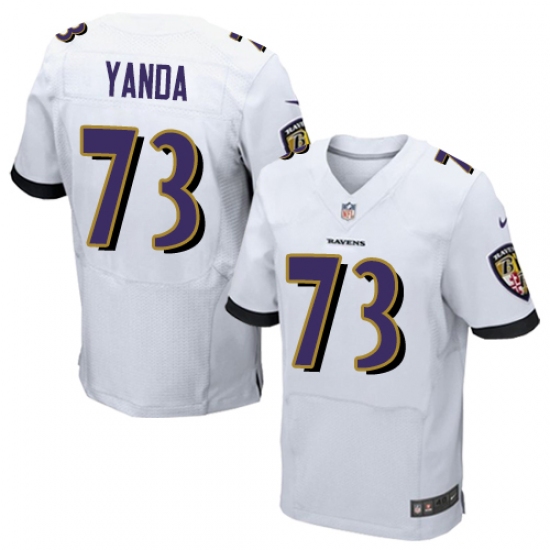 Men's Nike Baltimore Ravens 73 Marshal Yanda Elite White NFL Jersey