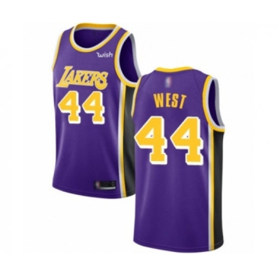 Men's Los Angeles Lakers 44 Jerry West Authentic Purple Basketball Jerseys - Icon Edition