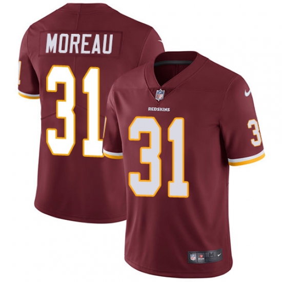 Men's Nike Washington Redskins 31 Fabian Moreau Burgundy Red Team Color Vapor Untouchable Limited Player NFL Jersey