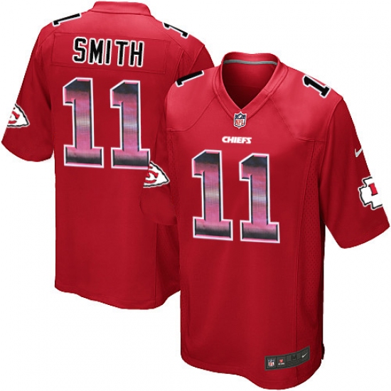 Men's Nike Kansas City Chiefs 11 Alex Smith Limited Red Strobe NFL Jersey
