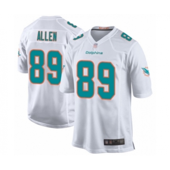 Men's Miami Dolphins 89 Dwayne Allen Game White Football Jersey