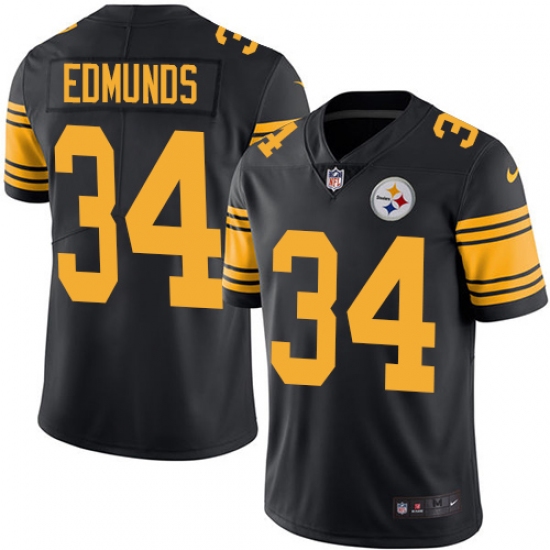 Youth Nike Pittsburgh Steelers 34 Terrell Edmunds Limited Black Rush Vapor Untouchable NFL Jersey