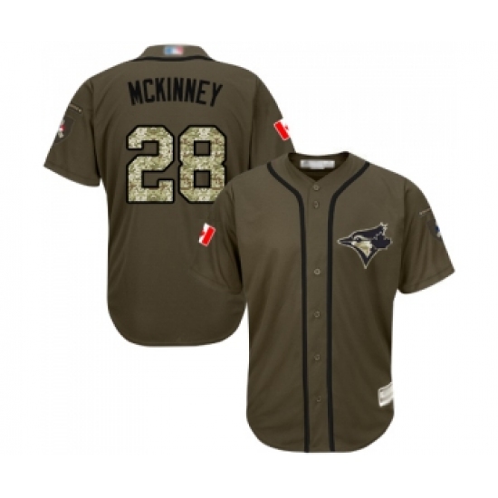 Youth Toronto Blue Jays 28 Billy McKinney Authentic Green Salute to Service Baseball Jersey