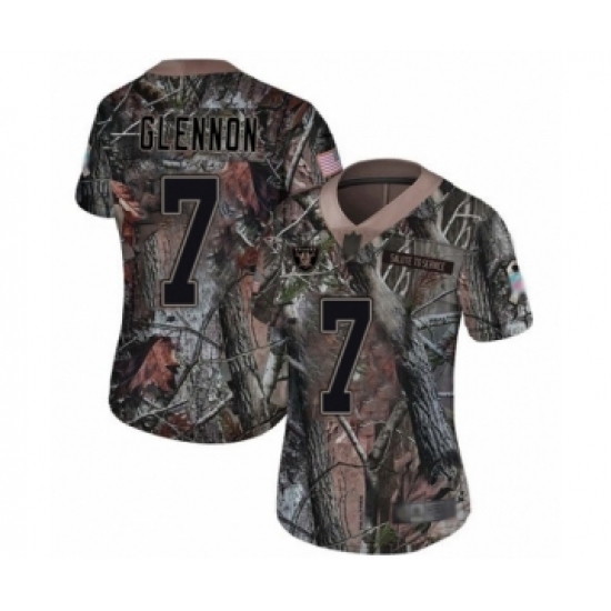 Women's Oakland Raiders 7 Mike Glennon Limited Camo Rush Realtree Football Jersey