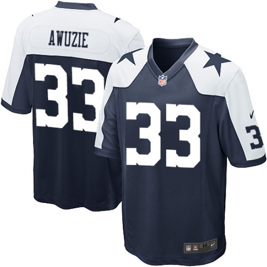 Men's Nike Dallas Cowboys 33 Chidobe Awuzie Game Navy Blue Throwback Alternate NFL Jersey