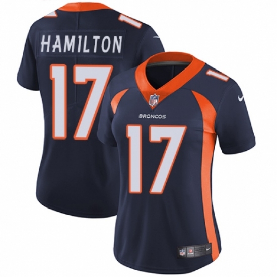 Women's Nike Denver Broncos 17 DaeSean Hamilton Navy Blue Alternate Vapor Untouchable Limited Player NFL Jersey
