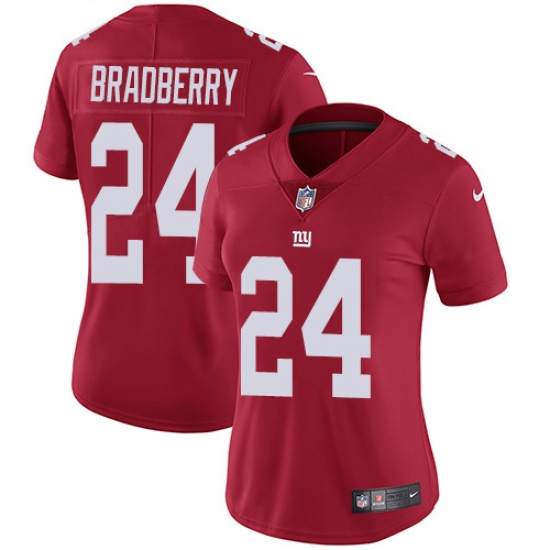 Women's New York Giants 24 James Bradberry Red Alternate Stitched Vapor Untouchable Limited Jersey