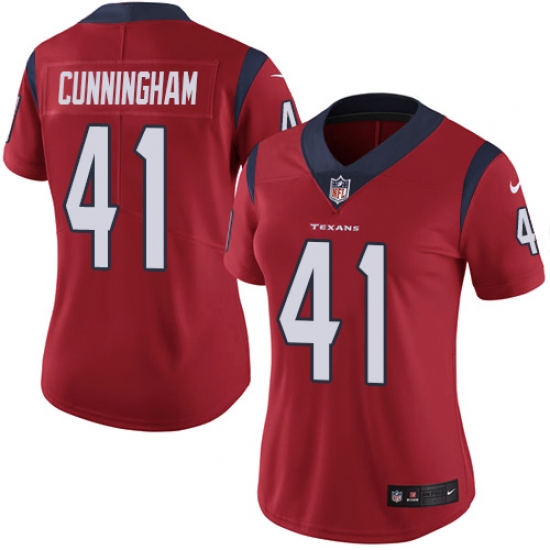 Women's Nike Houston Texans 41 Zach Cunningham Limited Red Alternate Vapor Untouchable NFL Jersey