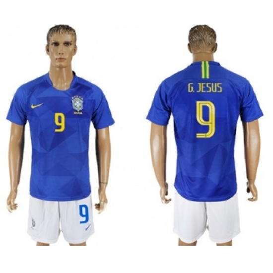 Brazil 9 G.Jesus Away Soccer Country Jersey