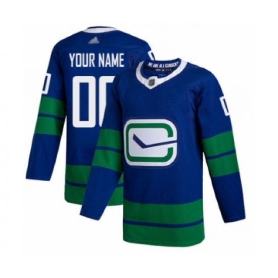 Youth Vancouver Canucks Customized Authentic Royal Blue Alternate Hockey Jersey