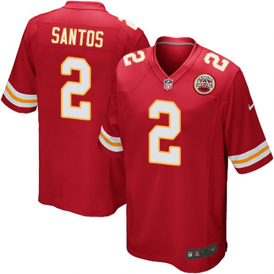 Men's Nike Kansas City Chiefs 2 Cairo Santos Game Red Team Color NFL Jersey