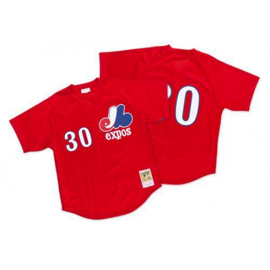 Mitchell And Ness 1989 Montreal Expos 30 Tim Raines Red Throwback Stitched MLB Jersey