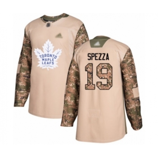 Men's Toronto Maple Leafs 19 Jason Spezza Authentic Camo Veterans Day Practice Hockey Jersey