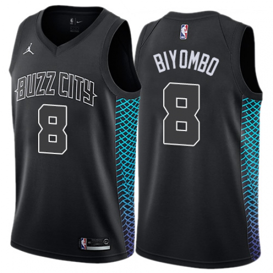 Women's Nike Jordan Charlotte Hornets 8 Bismack Biyombo Swingman Black NBA Jersey - City Edition