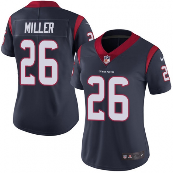 Women's Nike Houston Texans 26 Lamar Miller Elite Navy Blue Team Color NFL Jersey