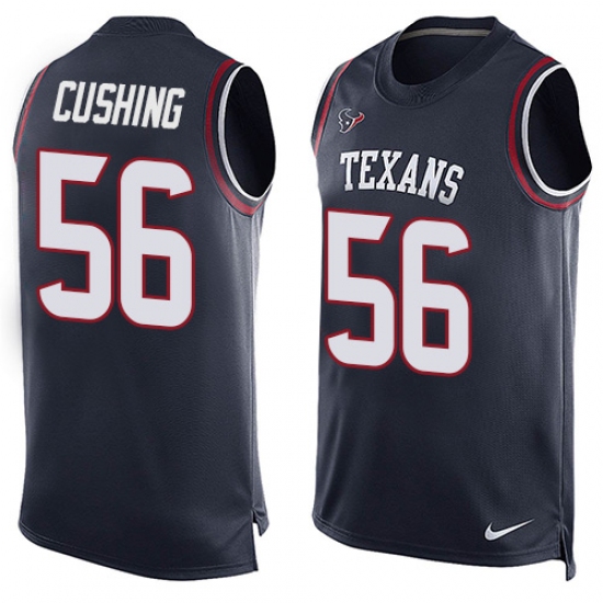 Men's Nike Houston Texans 56 Brian Cushing Limited Navy Blue Player Name & Number Tank Top NFL Jersey