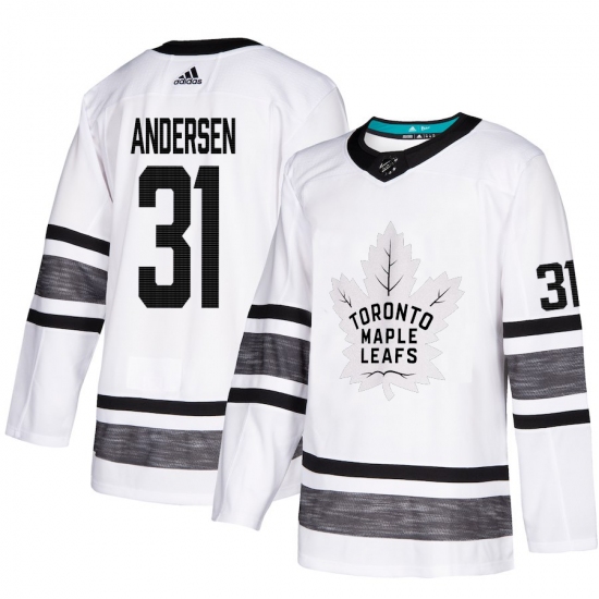 Men's Adidas Toronto Maple Leafs 31 Frederik Andersen White 2019 All-Star Game Parley Authentic Stitched NHL Jersey