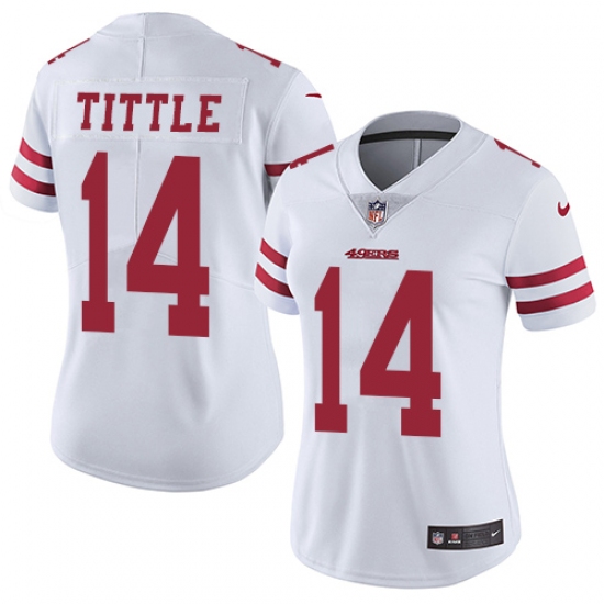 Women's Nike San Francisco 49ers 14 Y.A. Tittle Elite White NFL Jersey