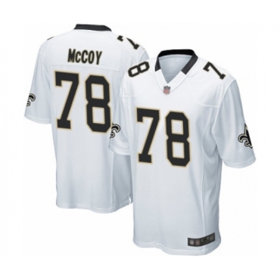 Men's New Orleans Saints 78 Erik McCoy Game White Football Jersey