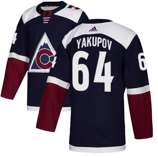 Youth Adidas Colorado Avalanche 64 Nail Yakupov Authentic Navy Blue Alternate NHL Jersey