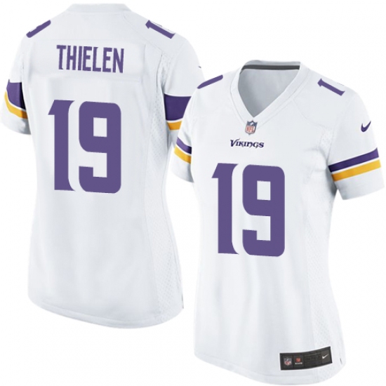 Women's Nike Minnesota Vikings 19 Adam Thielen Game White NFL Jersey