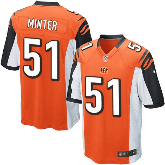 Men's Nike Cincinnati Bengals 51 Kevin Minter Game Orange Alternate NFL Jersey