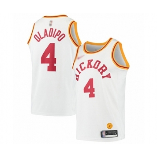 Youth Indiana Pacers 4 Victor Oladipo Swingman White Hardwood Classics Basketball Jersey