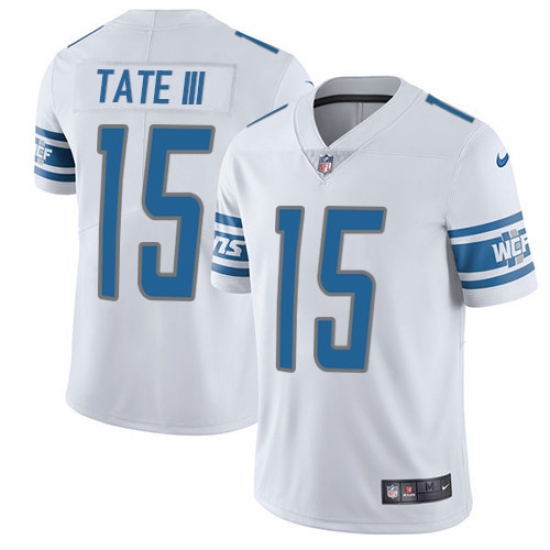 Men's Nike Detroit Lions 15 Golden Tate III Elite White NFL Jersey