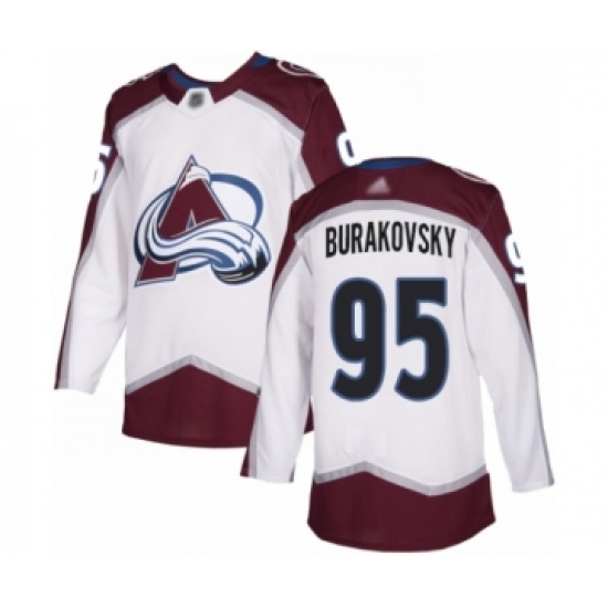 Men's Colorado Avalanche 95 Andre Burakovsky Authentic White Away Hockey Jersey