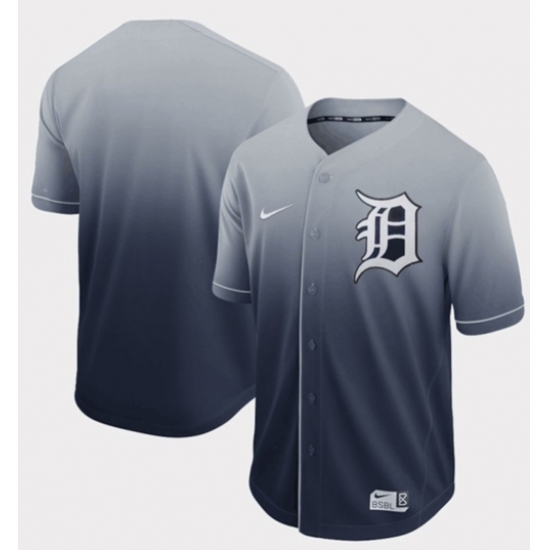 Men's Nike Detroit Tigers Blank Navy Fade Authentic Baseball Jersey