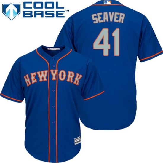 Youth Majestic New York Mets 41 Tom Seaver Authentic Royal Blue Alternate Road Cool Base MLB Jersey