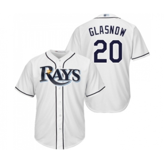 Men's Tampa Bay Rays 20 Tyler Glasnow Replica White Home Cool Base Baseball Jersey