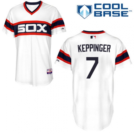 Men's Majestic Chicago White Sox 7 Jeff Keppinger White Alternate Flex Base Authentic Collection MLB Jersey