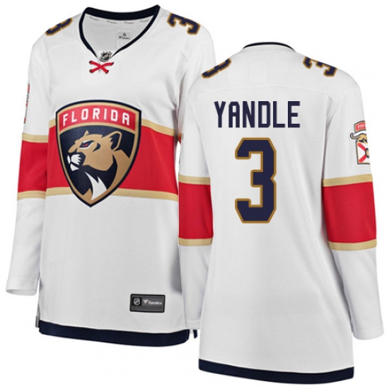 Women's Florida Panthers 3 Keith Yandle Authentic White Away Fanatics Branded Breakaway NHL Jersey