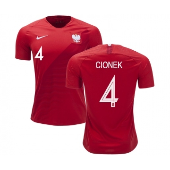 Poland 4 CIONEK Away Soccer Country Jersey