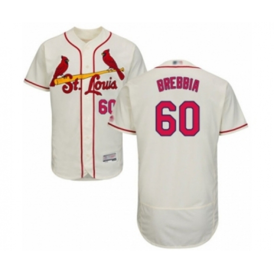 Men's St. Louis Cardinals 60 John Brebbia Cream Alternate Flex Base Authentic Collection Baseball Player Jersey