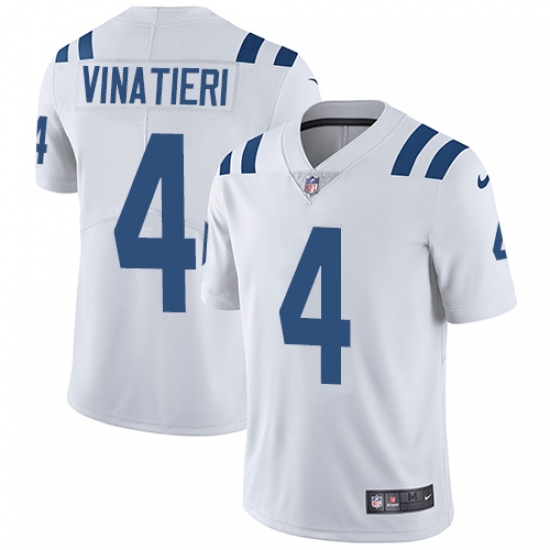 Men's Nike Indianapolis Colts 4 Adam Vinatieri White Vapor Untouchable Limited Player NFL Jersey