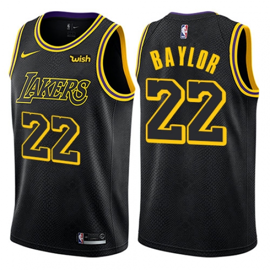 Youth Nike Los Angeles Lakers 22 Elgin Baylor Swingman Black NBA Jersey - City Edition