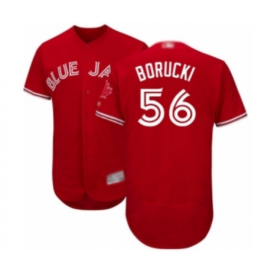 Men's Toronto Blue Jays 56 Ryan Borucki Scarlet Alternate Flex Base Authentic Collection Alternate Baseball Player Jersey