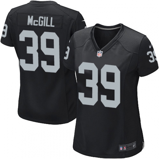 Women's Nike Oakland Raiders 39 Keith McGill Game Black Team Color NFL Jersey