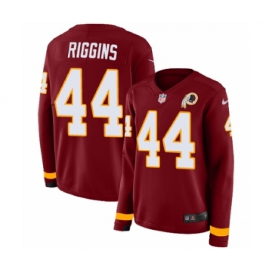 Women's Nike Washington Redskins 44 John Riggins Limited Burgundy Therma Long Sleeve NFL Jersey