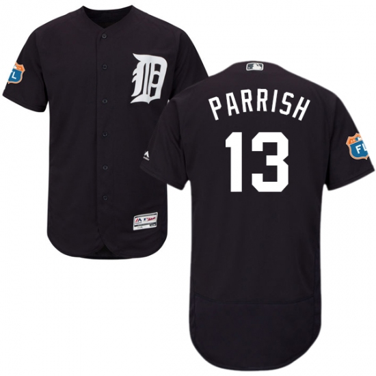 Men's Majestic Detroit Tigers 13 Lance Parrish Navy Blue Alternate Flex Base Authentic Collection MLB Jersey