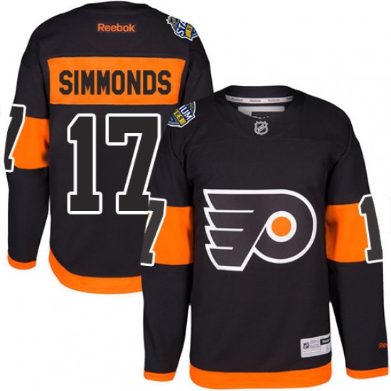 Men's Reebok Philadelphia Flyers 17 Wayne Simmonds Premier Black 2017 Stadium Series NHL Jersey