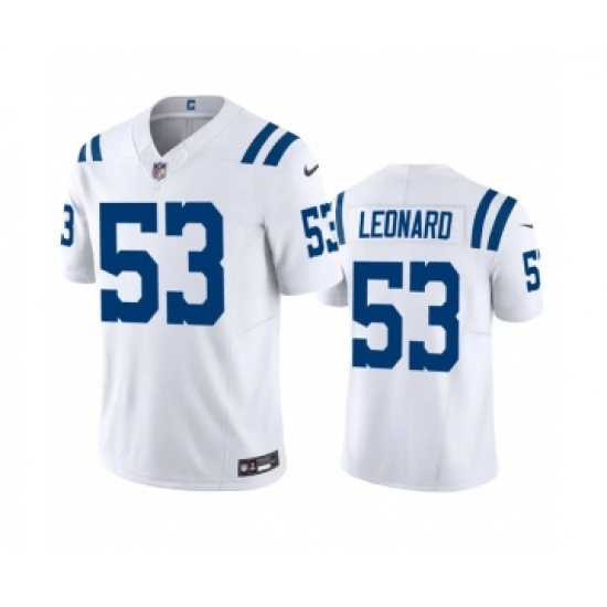 Men's Indianapolis Colts 53 Shaquille Leonard White 2023 F.U.S.E Vapor Untouchable Stitched Football Jersey