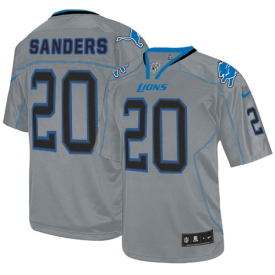 Men's Nike Detroit Lions 20 Barry Sanders Elite Lights Out Grey NFL Jersey