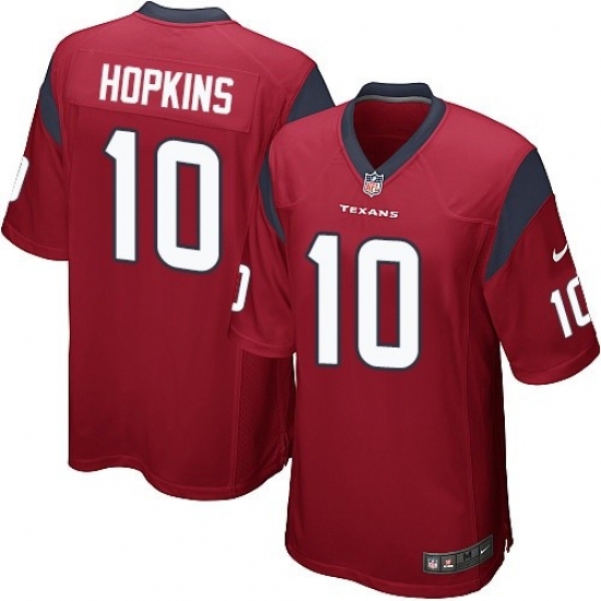 Men's Nike Houston Texans 10 DeAndre Hopkins Game Red Alternate NFL Jersey