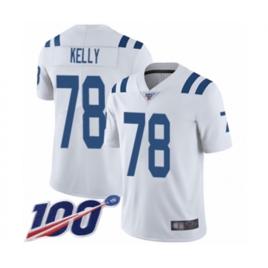 Men's Indianapolis Colts 78 Ryan Kelly White Vapor Untouchable Limited Player 100th Season Football Jersey