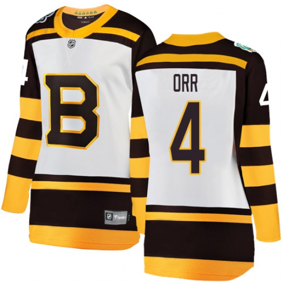 Women's Boston Bruins 4 Bobby Orr White 2019 Winter Classic Fanatics Branded Breakaway NHL Jersey