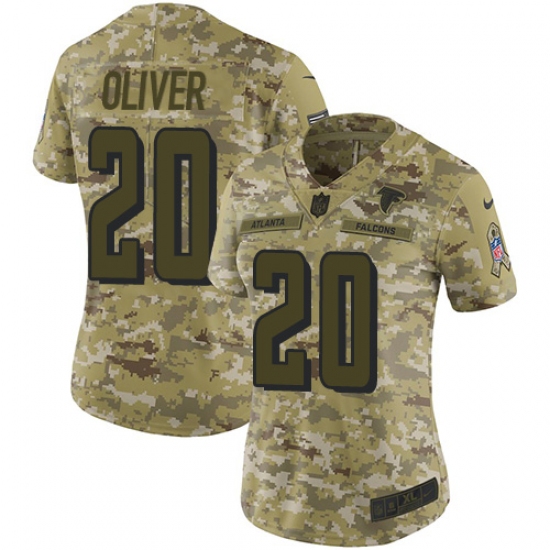 Women's Nike Atlanta Falcons 20 Isaiah Oliver Limited Camo 2018 Salute to Service NFL Jersey